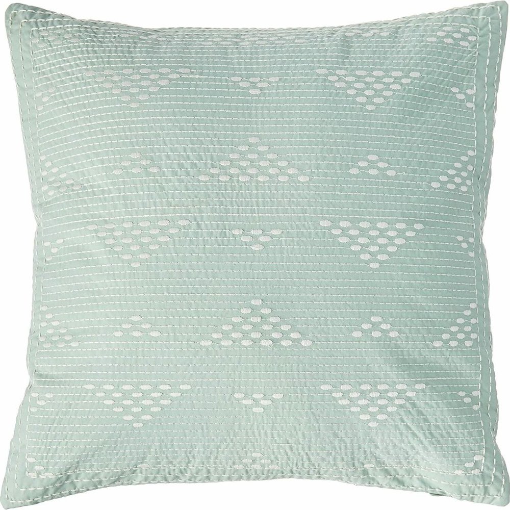 2 INK+IVY Cario Embroidered Cotton Modern Throw Pillows Casual Geometric Square